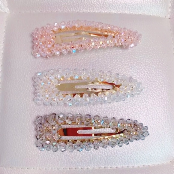 Accessories - 3 Piece Crystal Hair Clip Bundle